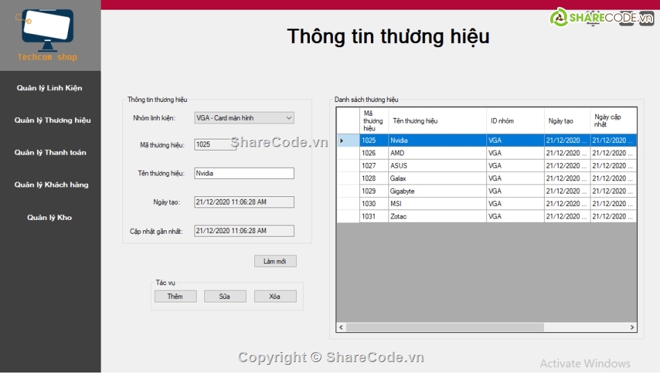 Quản lý linh kiện C#,Đồ án C# quản lý linh kiện,C# quản lý linh kiện máy tính,window form c#